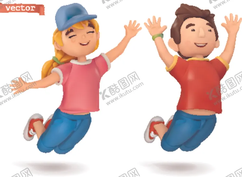 编号：38480206301224401966【酷图网】源文件下载-卡通人男孩女孩