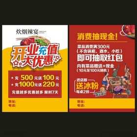 饭店美食店开业宣传单DM促销