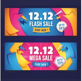 双十二促销横幅设计