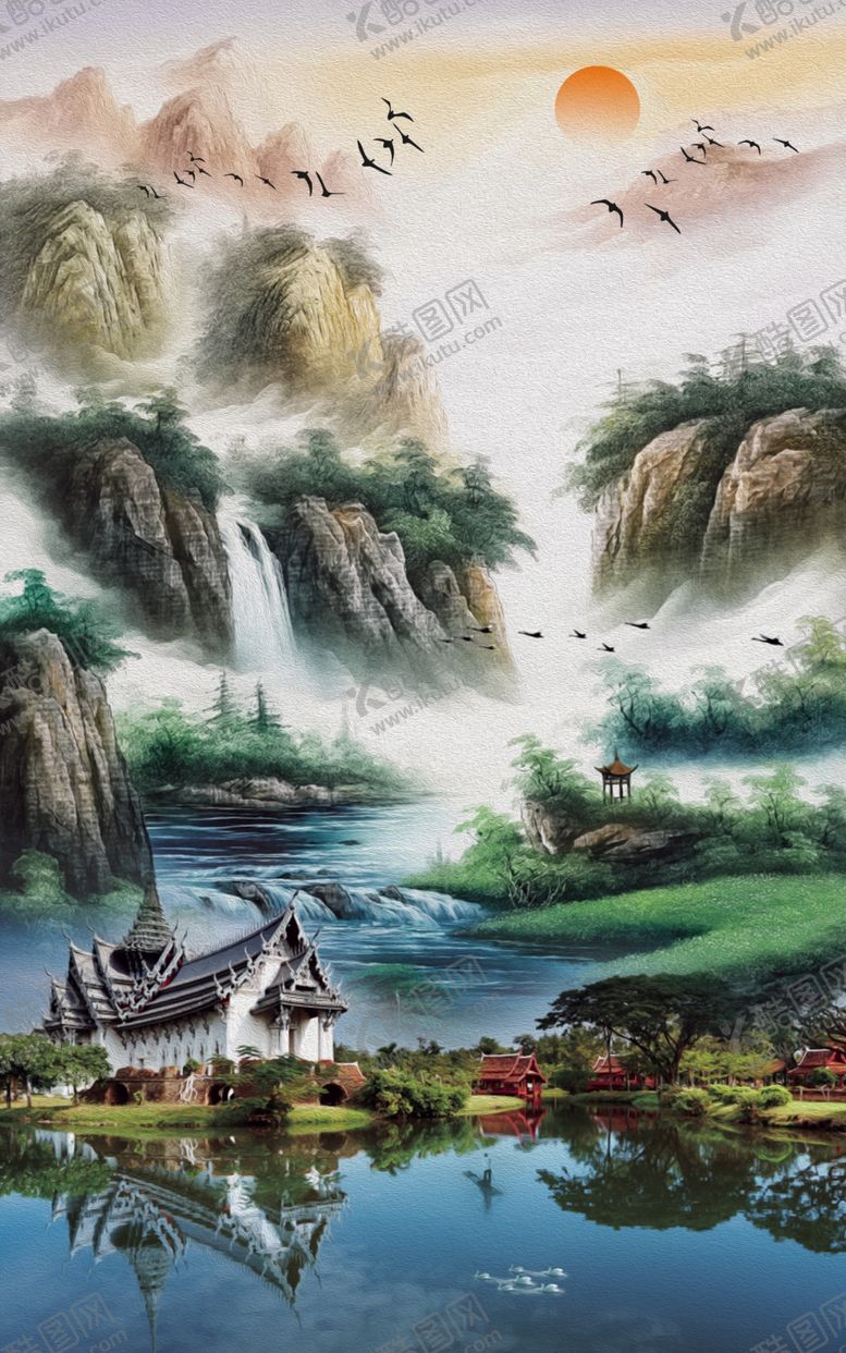 编号：41622909200750124212【酷图网】源文件下载-国画山水