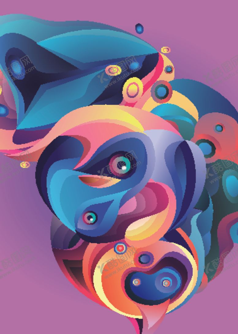 编号：15360010190135187523【酷图网】源文件下载-抽象炫彩液态图案