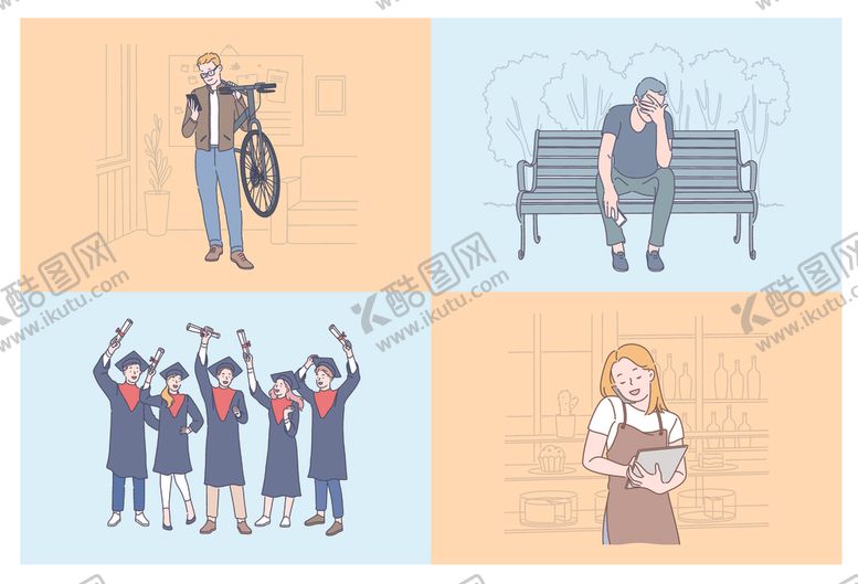 编号：40837109262349149143【酷图网】源文件下载-多样场景下的人物活动