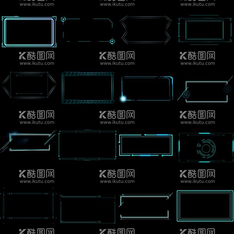 编号：15976012222154128179【酷图网】源文件下载-科技感方形边框图片