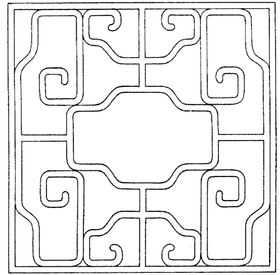 镂空花图案边框铁艺仿古纹