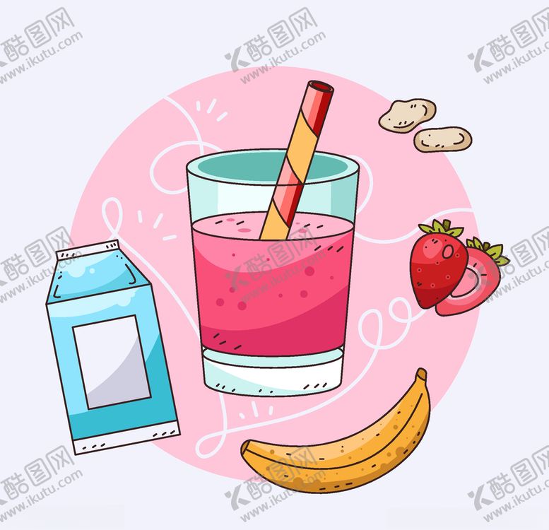 编号：74223509301759064741【酷图网】源文件下载-矢量果汁甜品食物素材