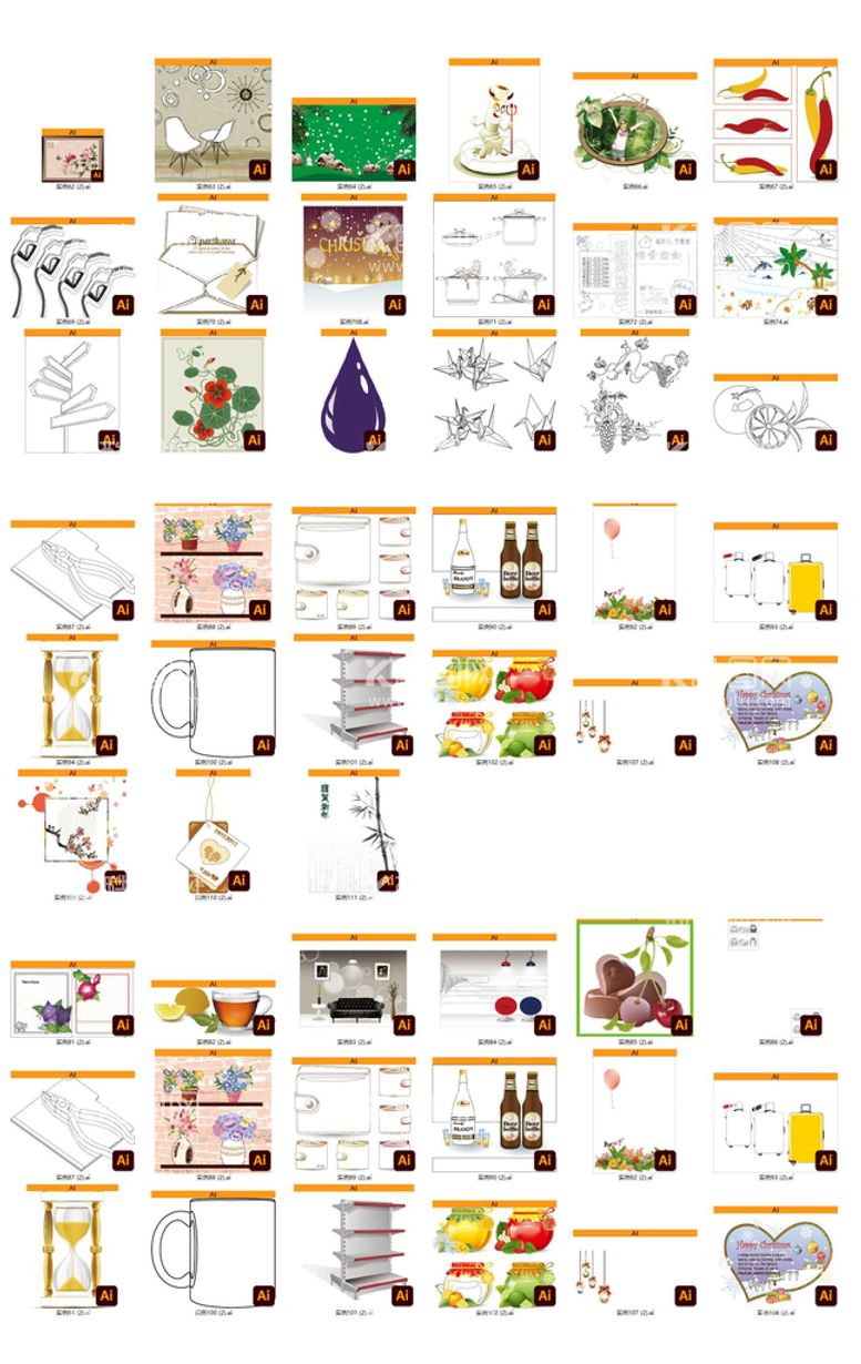 编号：69160511200505498387【酷图网】源文件下载-物品矢量图集图片