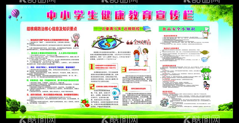 编号：44542510262018554844【酷图网】源文件下载-中小学生健康教育宣传栏