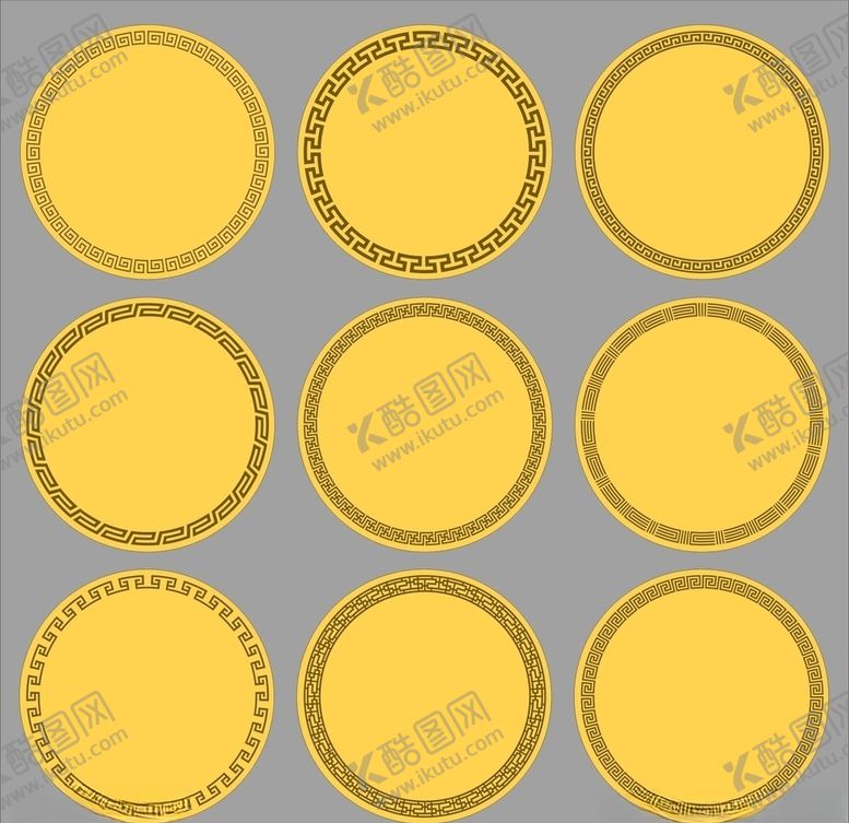 编号：44997309300526115868【酷图网】源文件下载-圆形花边图形图片