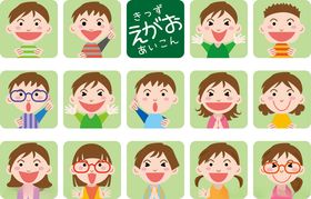 可爱卡通学生表情集合