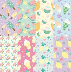 多彩可爱卡通图案集合