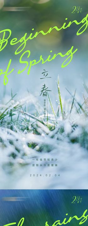 2月节气立春雨水海报