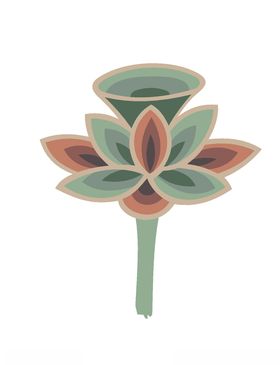 敦煌风格绘画植物花朵