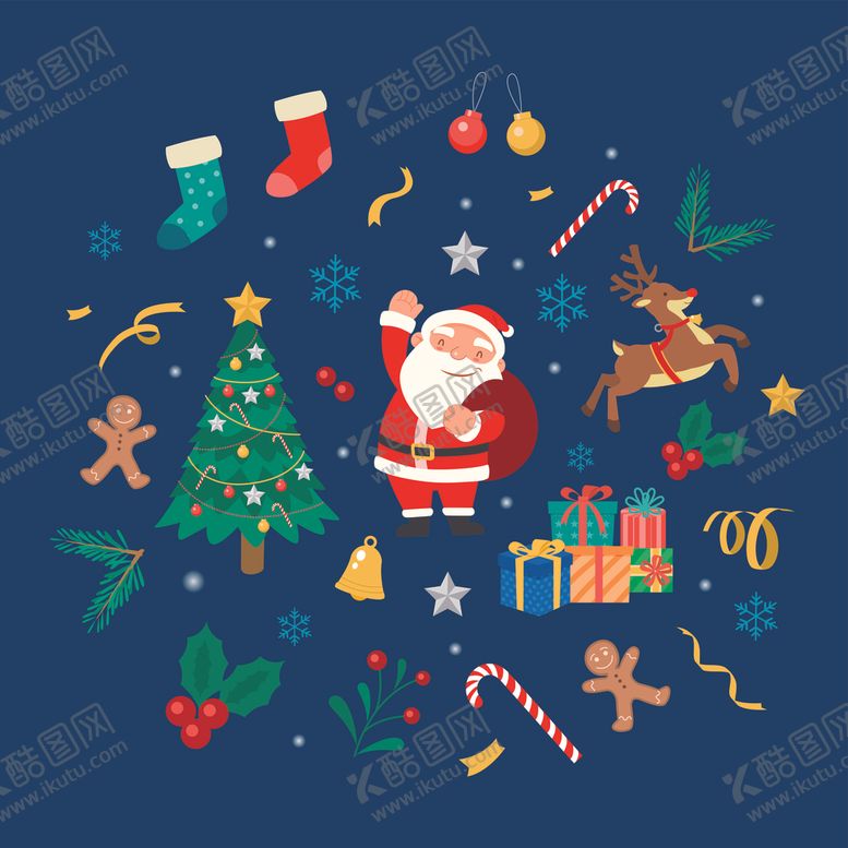 编号：92474104011509471739【酷图网】源文件下载-圣诞元素插画