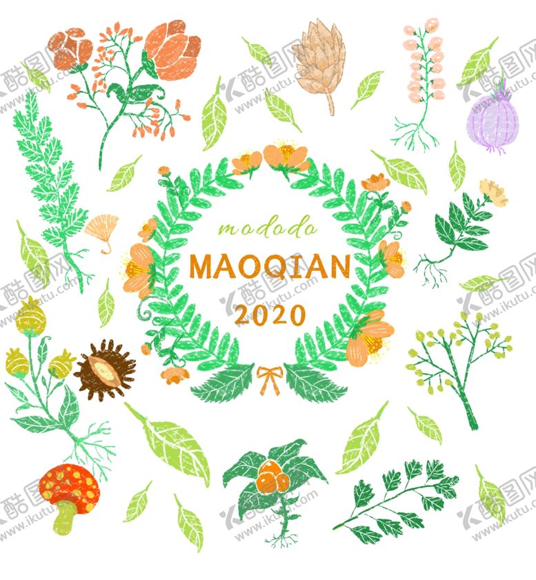 编号：77759509130212031100【酷图网】源文件下载-各种常态植物线稿绘制