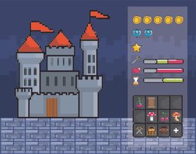 复古像素风游戏场景插画