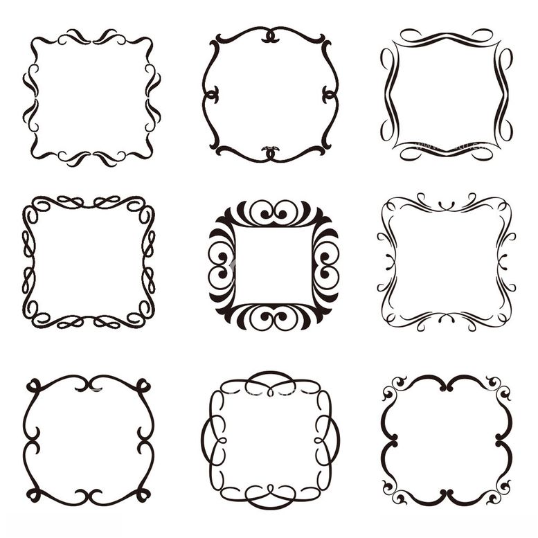 编号：97648112020209153990【酷图网】源文件下载-正方形花边边框