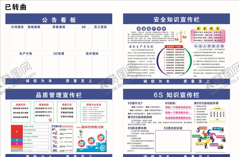 编号：70366605102326077643【酷图网】源文件下载-6S知识安全品质管理公告