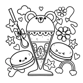 可爱描线图