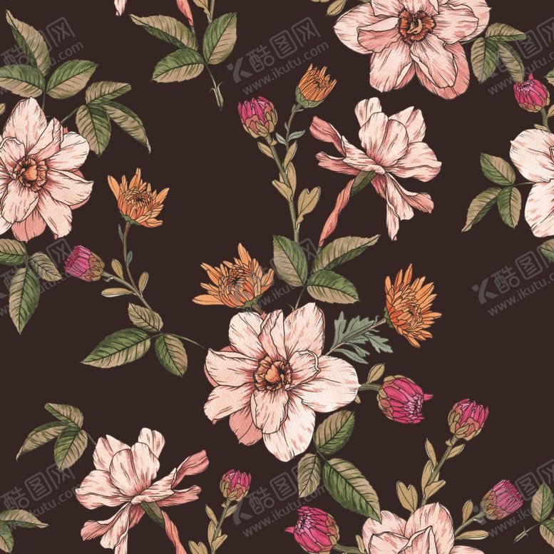 编号：50997109150659267348【酷图网】源文件下载-大牌玫瑰花小碎花数码印花