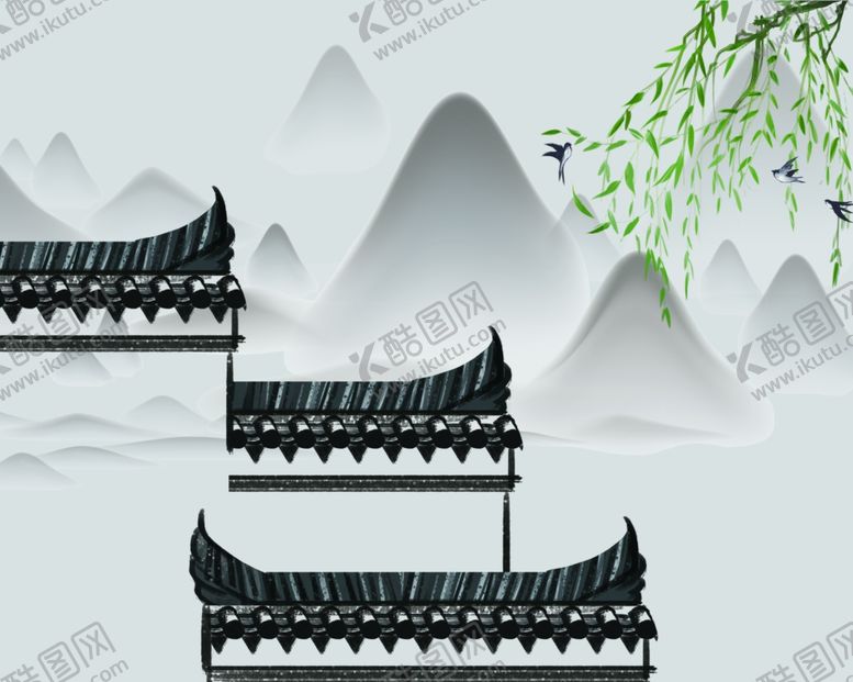 编号：63460207080158249022【酷图网】源文件下载-柳枝山水