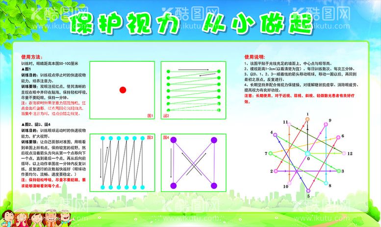 编号：86651810300049436745【酷图网】源文件下载-视力训练爱眼护眼展板