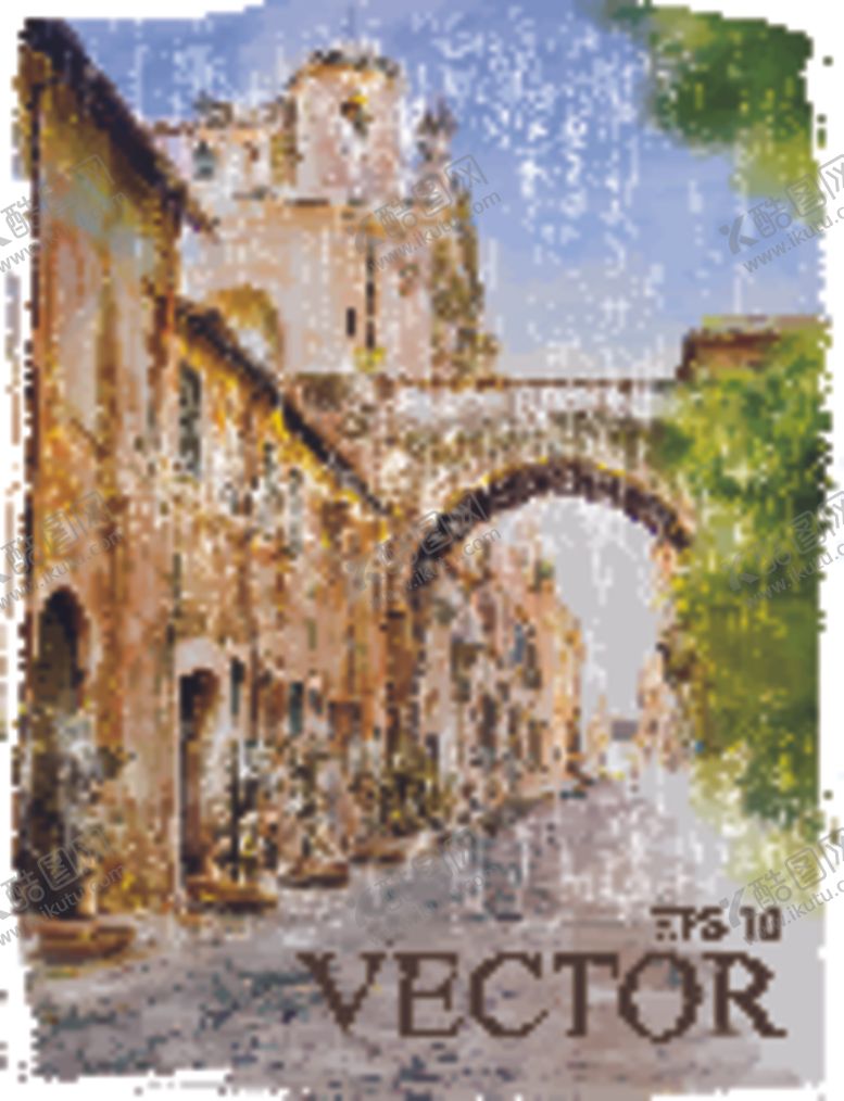 编号：86752109252003569242【酷图网】源文件下载-宫殿建筑素描风格图