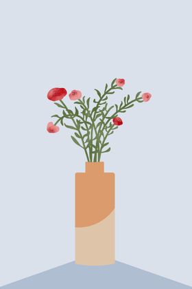 插画素材橘子背景植物简约