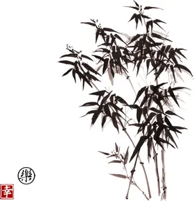 水墨竹子PNG