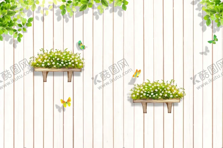 编号：92038705030854356116【酷图网】源文件下载-花草花园藤曼背景墙