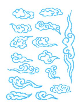 15款浅蓝色中国风祥云底纹
