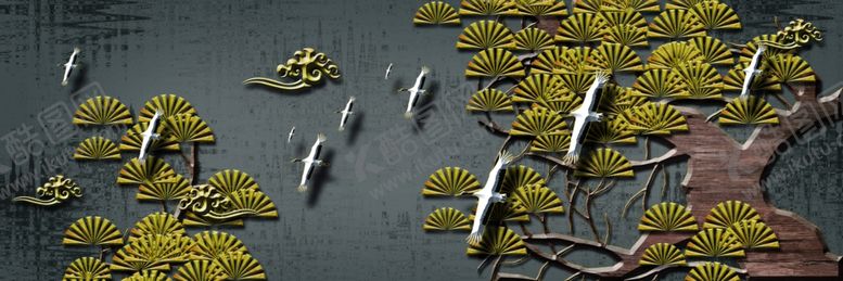 编号：14173507070535345323【酷图网】源文件下载-创意国潮装饰画图片