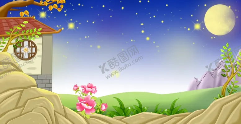 编号：15355502130946128474【酷图网】源文件下载-卡通夜晚背景