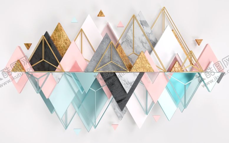 编号：25396709220536184121【酷图网】源文件下载-几何三角形背景墙