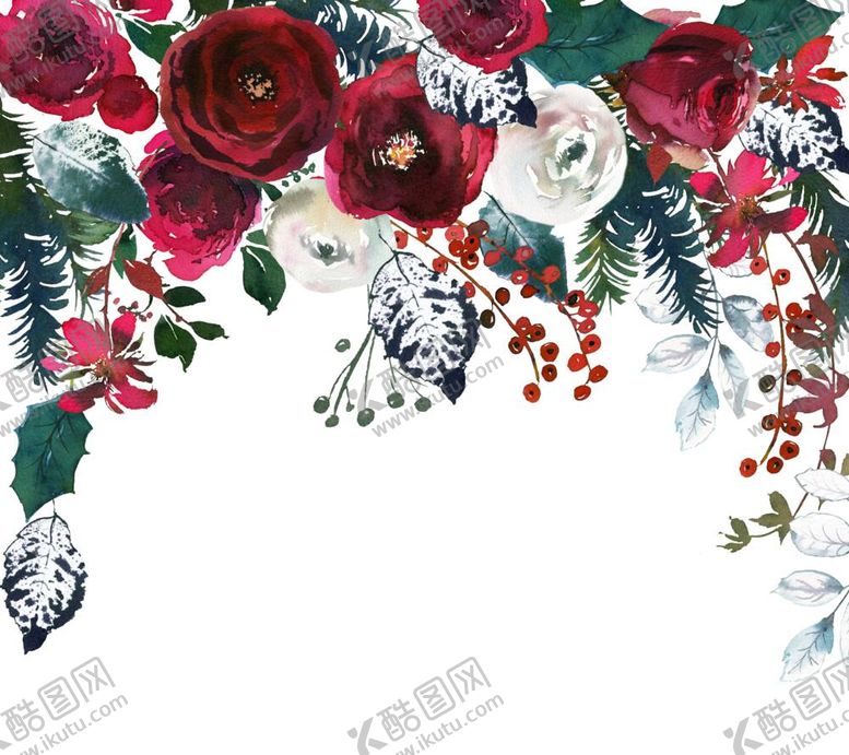 编号：82107512020045544420【酷图网】源文件下载-水彩花纹