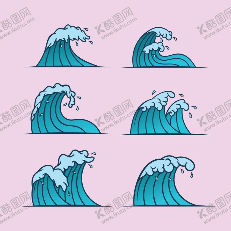 编号：85963709140134593961【酷图网】源文件下载-卡通海浪素材渐变