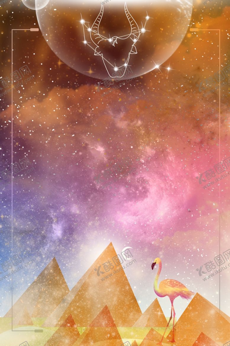 编号：48010007051502188686【酷图网】源文件下载-星空十二星座摩羯座背景