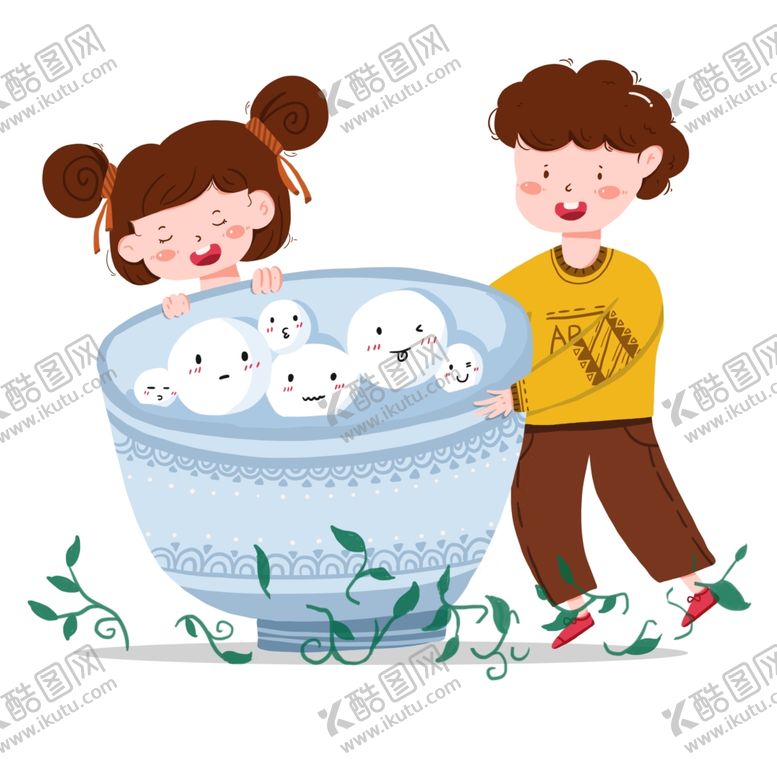 编号：15394304161940292233【酷图网】源文件下载-元宵节吃汤圆