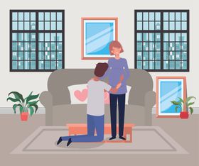 人物夫妻生活插画