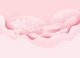 粉色几何淘宝背景