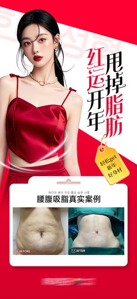 腰腹吸脂真实案例海报