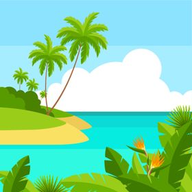 夏日沙滩背景海边风度假