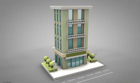 C4D模型像素大楼建筑