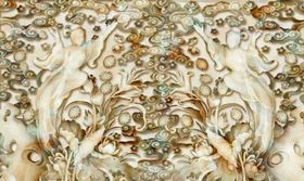 家和富贵浮雕荷花电视背景墙