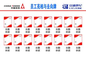 员工亮相去向牌