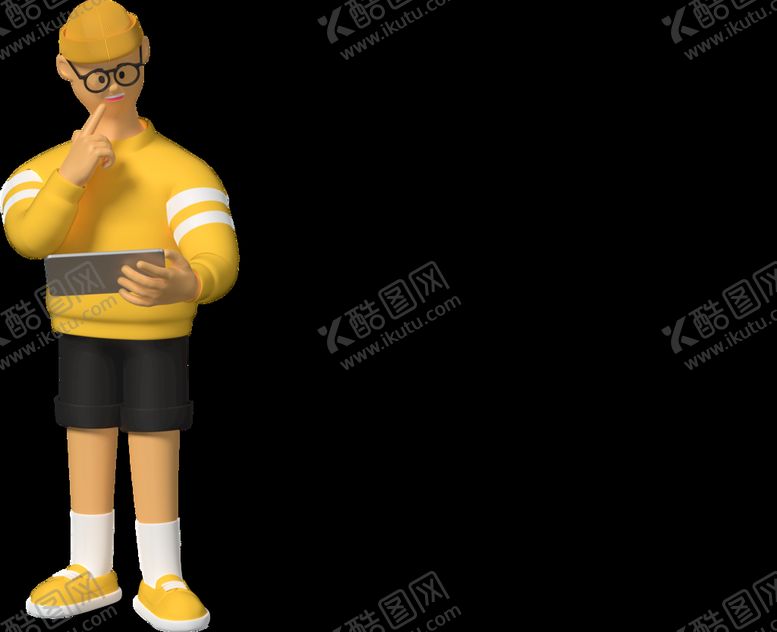 编号：40839710100651059731【酷图网】源文件下载-看平板专心上班族职员男孩