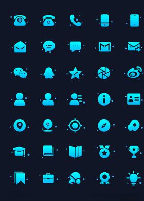 蓝色手机主题icons