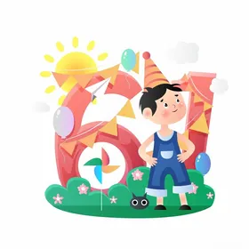 男孩卡通生活儿童女动漫人物儿童节