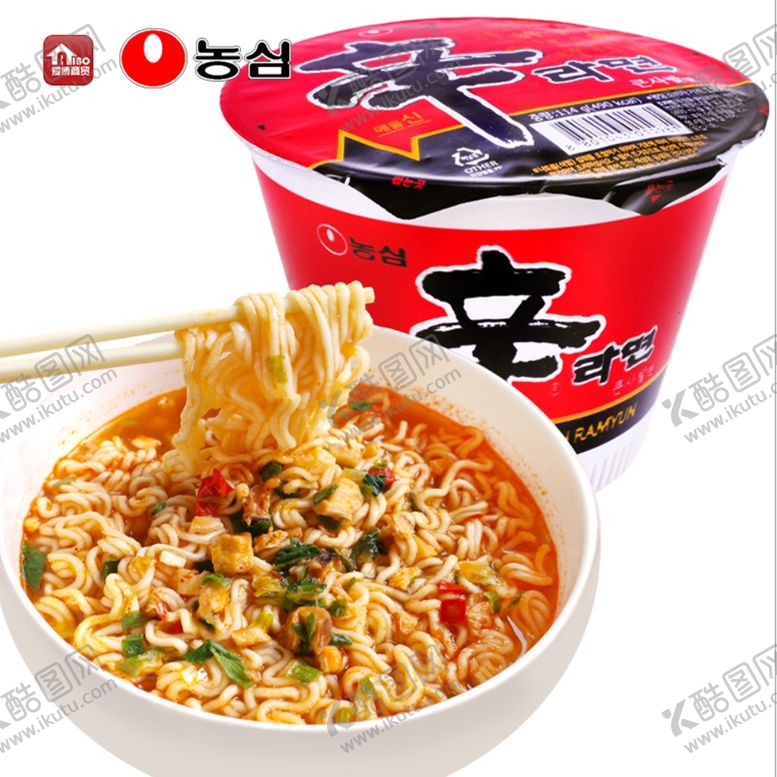编号：97895409141613323913【酷图网】源文件下载-韩国农心辛拉面碗面方便面红色