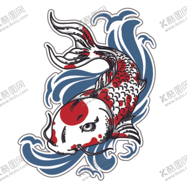 编号：50588710260434072837【酷图网】源文件下载-鲤鱼插画图案