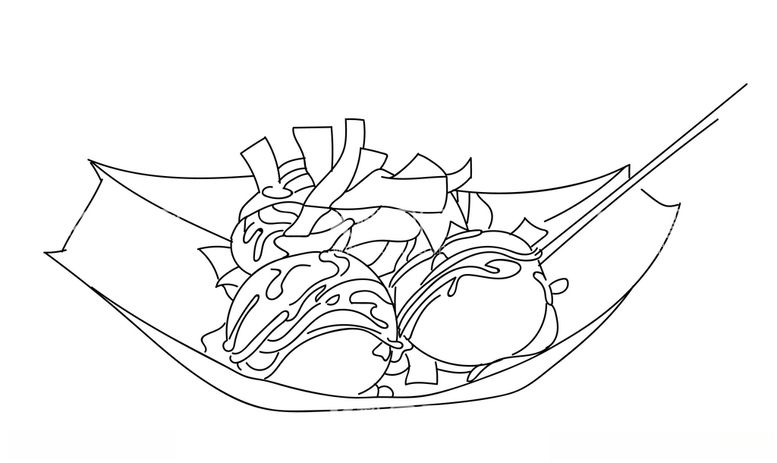 编号：96573703211104026211【酷图网】源文件下载-线稿章鱼丸子